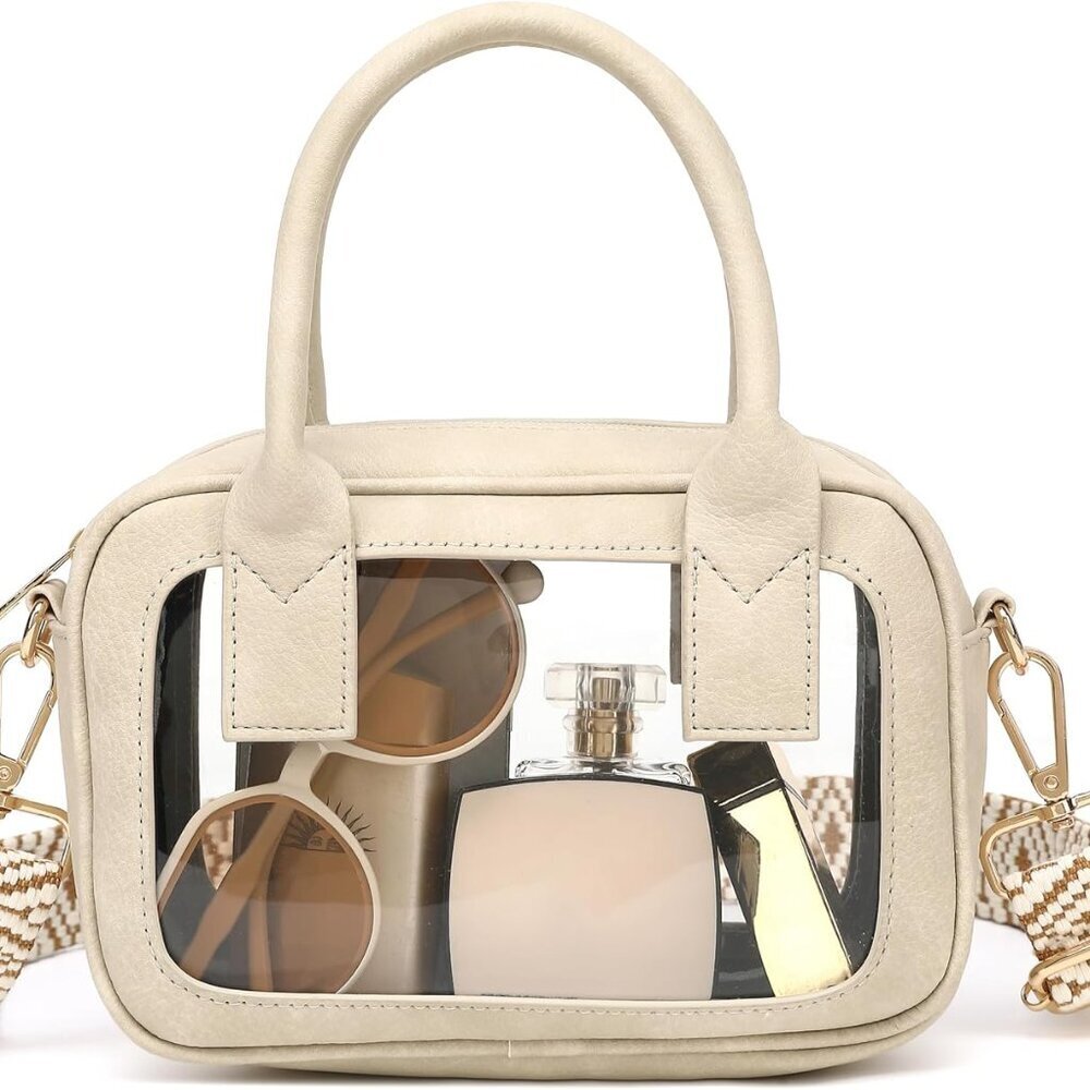 Clear Crossbody Bag Womens Stadium Approved Waterproof Pvc Compact